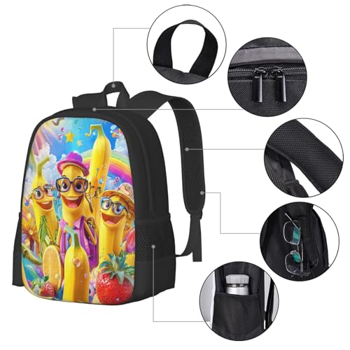 Cute Cartoon Banana Backpacks Fashion Casual Backpack with Fun Graphic Cartoon Print 16.5" for Hiking Commuting3