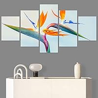 SIGNWIN 5 Panel Canvas Wall Art Bright Flowers for Home Decorations Ready to Hang - 60