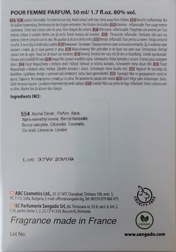 6. Bild von SANGADO Aus Einer Anderen Welt, Parfüm für Damen (parfum), 8-10 Stunden Langanhaltend, Luxuriös Duftendes, 50 ml, Code: 554