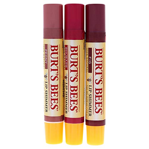 Image of Burts Bees Kissable Color Warm Collection Unisex Lip Shimmer Peony, Rhubarb, Fig 3 oz