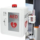 AED-Defibrillator-Aufbewahrungsschrank, an der Wand montierter Herz-Defibrillations-Alarmkasten aus Stahl, mit Schlüssel und Alarm, einfache Installation, für Herz-Defibrillation, geeignet für Zuhause