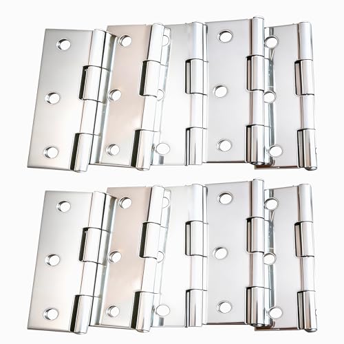 10 Pcs Stainless Steel Home Furniture Hardware Door Hinge Long 2.15 x 1.3 inch