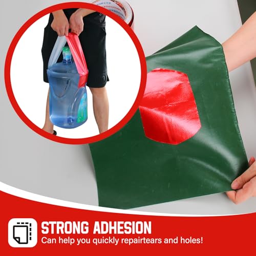 Image of PVC Tarpaulin Tape, 8m x 20cm PVC Awning Repair Tape for PVC Coated Parasol, Truck Tarpaulin, Nylon, Tent, Awning Fabric Red