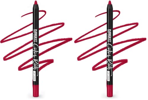 Image of INSIGHT Color Rich Lip Liner| Intense Pigment| Enriched with Jojoba Oil & Vitamin E| Defines, Shapes & Nourishes Lips | Long-Lasting |Burning Ruby -1.5g (Pack of 2)