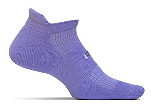 Feetures Unisex High Performance Cushion No Show Tab Socks,Periwinkle, Large
