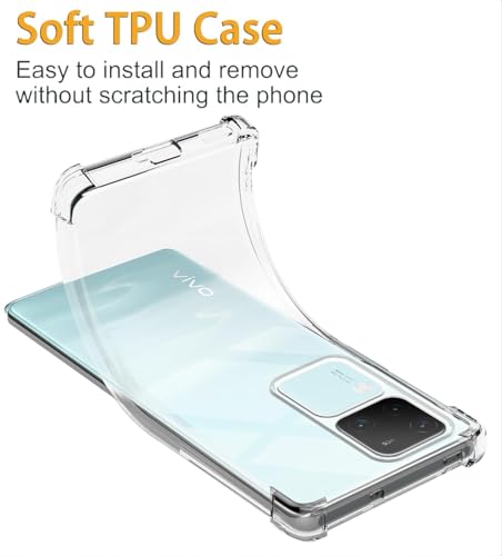 Image of Lustree Compatible with vivo V30 PRO 5G Back Cover| Clear + TPU Case with 4 Corner Air Cushion Protection & Camera Protection | Slim& Stylus Cover for vivo V30 PRO 5G