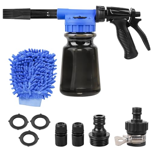 ATODAKA Schaumpistole Autowäsche 1000 ML, Schnee Schaumsprüher, 2 in 1 Einstellbar Schaumlanze, Schaumsprüher Auto, Verstellbare Schaumpistole Für Autowäsche Waschen Motorradgärten GartenbewäSserung