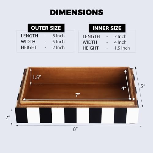 Boîte décorative faite à la main en bois moderne chic 8x5x2