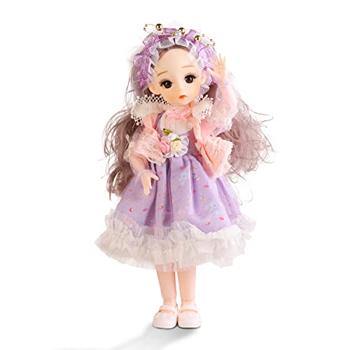 Bjd Dolls Girl 12 Inch 1/6 Sd Dolls With 13 Removable Jointed For Doll Toys, Cute Doll Toy With Clothes And Shoes, Birthday Gift For Age 3 4 5 6 7 8 Year Old Girls (Purple) #TOP27
