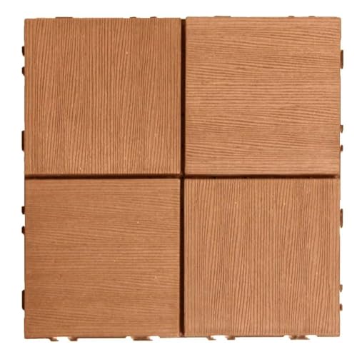 タンスのゲン ウッドパネル 人工木 9枚セット 0.8平米用 ジョイント式 ベランダタイル ジョイントパネル 30×30cm 正方形 【クロス】レッドブラウン 42310014(100593)
