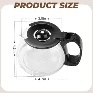 4-Cup Glass Carafe fits for Mr.Coffee,Universal Coffee Pot Machine Glass Carafe Decanter Replacement Accessory with Easy Pour Spout and Comfortable Grip Handle