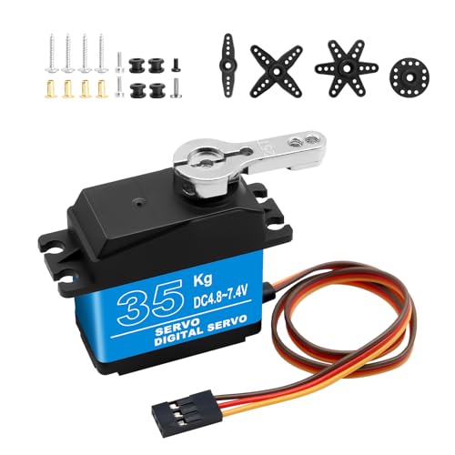 35KG High Torque Servo Motor Servo AYWHP 1 Pcs RC Servo High Torque Metal Gear Digital Servo RC Servo Servo for RC Robotic/Helicopter/Car/Boat/DIY, 1/8 1/10 RC Car (Control Angle 0-270°)