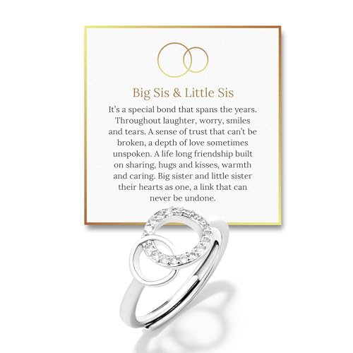 Hope Rings - To My Sister Forever Linked Ring - A Timeless Sister Gift – 304 Stainless Steel Rings...