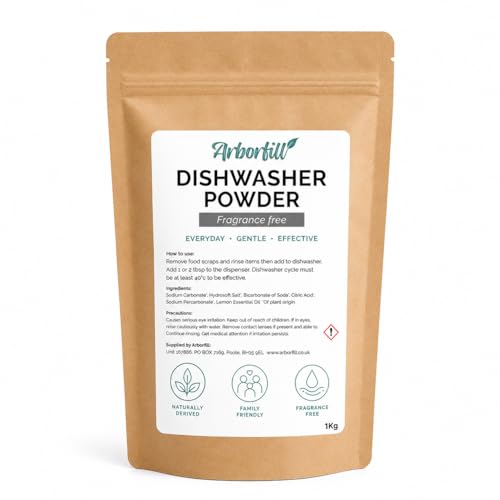 Fragrance Free Dishwasher Powder 1kg Unscented Dishwasher Detergent Plant-Based Dishwashing Powder for Everyday Family Use
