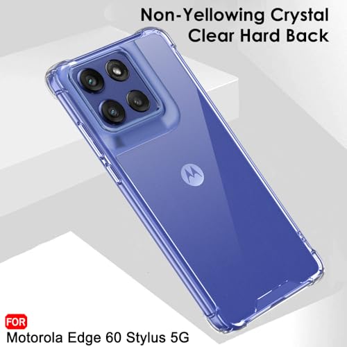 Image of TheGiftKart Shockproof Crystal Clear Back Cover Case for Motorola Moto Edge 60 Stylus 5G | 360 Protection | Hard Clear Back Cover for Moto Edge 60 Stylus (PC & TPU, Transparent)