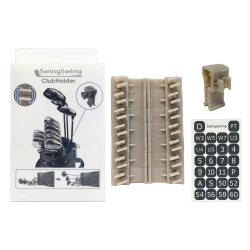 Hyojatem Swingswing Premium Golf Club Holder Club Organizing Clips | 14 Clips Set With Identifying Numbered Stickers | Swivel Action Golf Club Clips For Golf Bags thumb #1