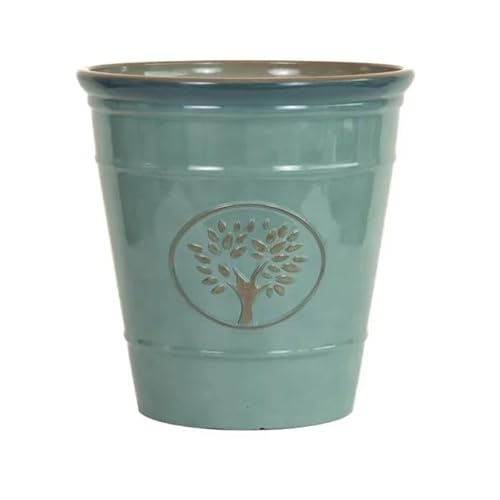 Heritage Tree Garden Pot – Decorative Tree of Life Indoor/Outdoor Planter, Large Lightweight Frost Proof & UV Resistant Plant Pot for Patio, Garden. (Sea Green, 74 Litre)