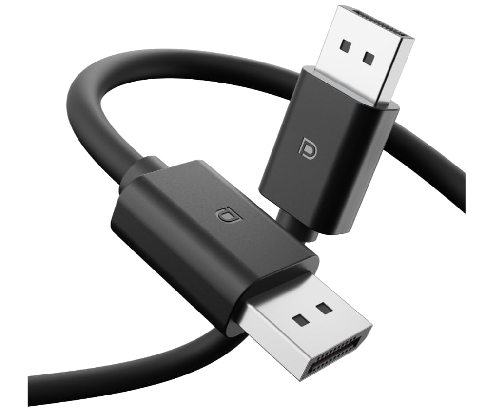 Image of GANIX 4K Resolution Display port 1.4 DP to DP Display port Cable for Monitor, Personal Computer, Laptop, Projector 6 ft (Black, 1.8m)
