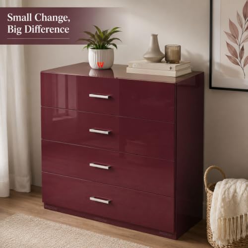 Image of WISDOM Maroon Glossy Self-Adhesive Wallpaper Waterproof, Easy to Clean & Peel and Stick Decorative Vinyl Sticker - Kitchen Cabinet, Wardrobe, Table & Home Decor(20x72 in)