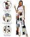JZC Women's Casual Palazzo Pants Print Wide Leg Palazzo Lounge Pajama Trousers Dressy High Waist Flowy Pants Plaid L