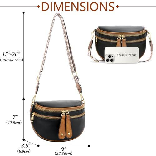 Image of KKXIU Crossbody Sling Bag for Women Trendy Fanny Pack Vegan Leather Chest Bag | Trendy