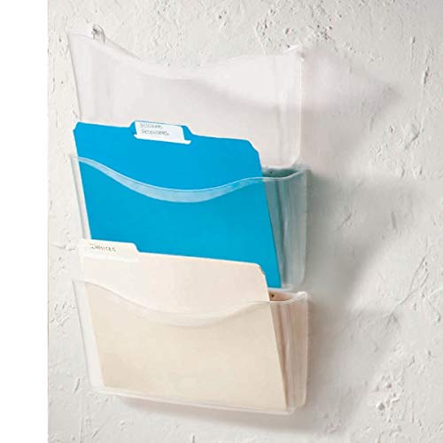 Brenton Studio Unbreakable 3-Pocket Letter-Size Wall Files, Clear, Pack of 3