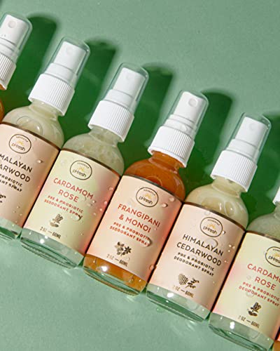 Honestly pHresh Natural Prebiotic & Probiotic Deodorant Spray, Baking Soda & Aluminum Free Safe for Sensitive Skin, 24 Hour Odor Protection, 2 Fl Oz, Frangiapani and Monoi