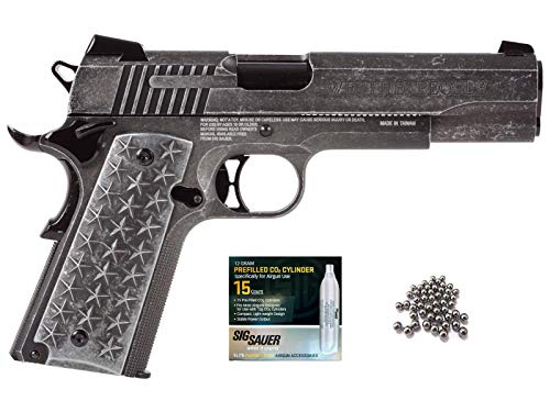 SIG Sauer 1911 BB Gun Air Pistol with CO2 12 Gram (15 Pack) Bundle (We The People)
