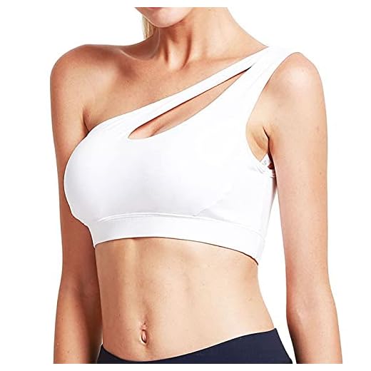 hkwshop behå set dam sport bh en axel ihålig yoga gym träning fitness medium stöd toppar bh och trosa set (färg: Vit, storlek: XXL)