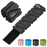 AdLife 黒色のアンクルウェイト 足首 手首 重り おもり 筋トレ ウェイト リスト 約1kg (0.5kg×2) 2個 シリコン製 リストウェイト パワーリスト アンクル 防水調整可能 男性 女性 子供対応 トレーニング ハンドウエイト パワーアンクル ピラティス 自宅運動