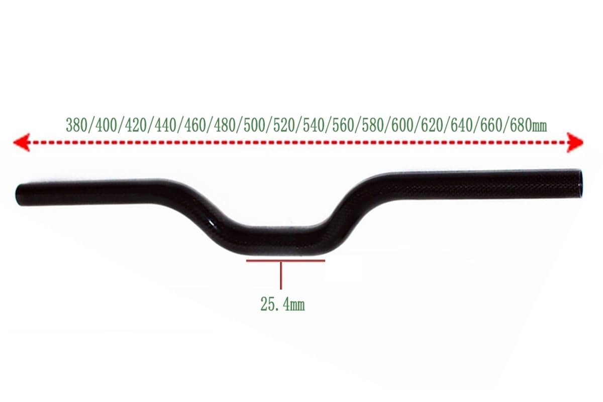 Amazon.co.jp: 自転車 カーボン ライザーバー ロング ハンドル 380/400