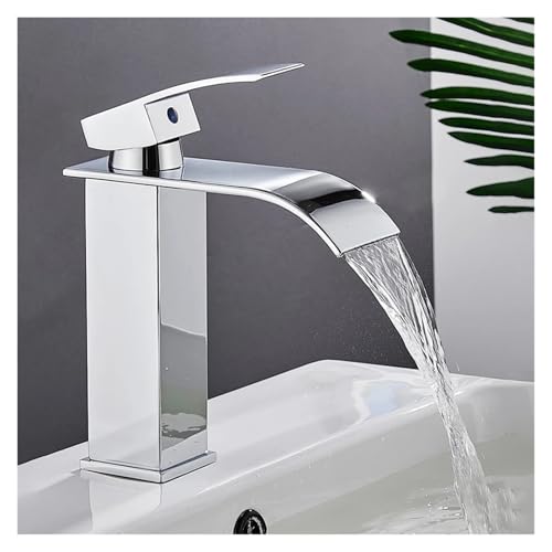 Grifo de baño con cascada de latón cromado y monomando 4