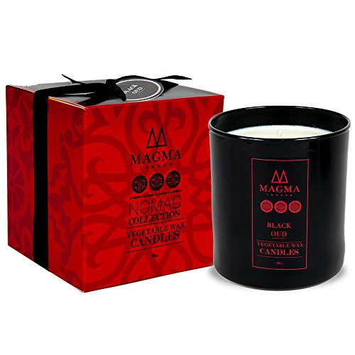 Bougie parfumée Oud noir grand coffret cadeau deluxe de 38 cl