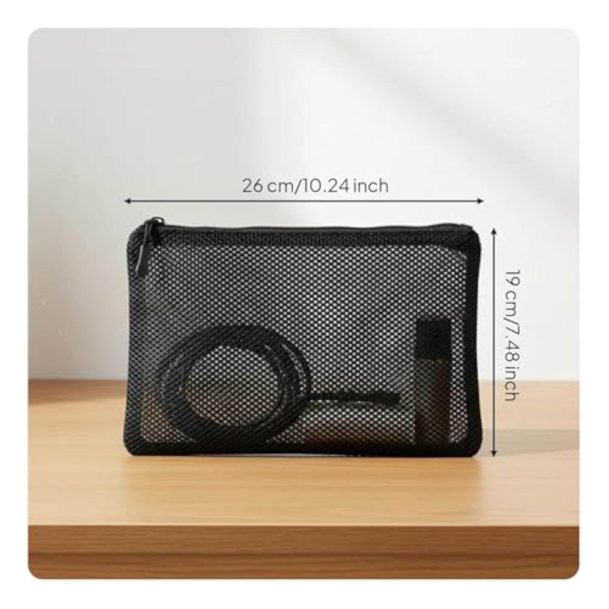 See-Through Makeup Bag, Versatile Mesh Fastener Pouch