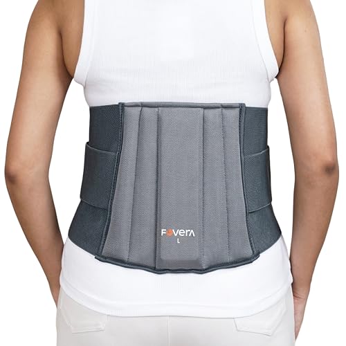 Image of FOVERA Lumbo Sacral Support Belt - Daily Wear Back Brace for Sprains, Strains & Spasms | Comfortable Double Strapping for Lumbar Spine Relief | For Men and Women (Large, 1 Unit)