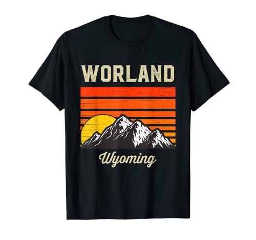 Worland Wyoming Retro City Estado Estados Unidos Camiseta