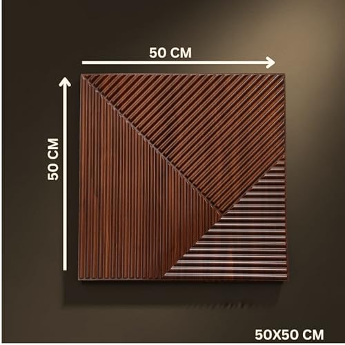 Image of Kayra Decor 3D PVC Wall Panels for Bedroom & Living Room | Fluted Design | Blackwood Color | 19.7 x 19.7 Inch | Pack of 40 | 107.60 Sq Ft