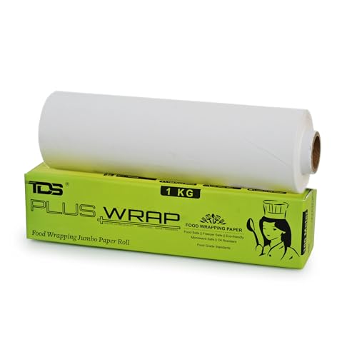 Image of TDS Plus WRAP Plain Bulper for Wrapping (1KG) - Water & Grease Resistant Biodegradable Parchment Roll, Non-Stick, Re-heatable, Oven-Safe, Foodsafe for Packing & Serving