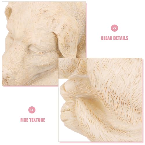 Lápida para mascotas de resina beige SHINEOFI, estatua memorial de perro duradera para jardín 4