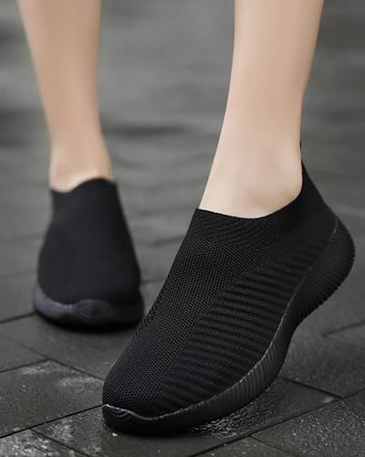 Women's Athletic Walking Shoes Slip On Casual Lightweight Breathable Mesh Tennis Workout Sneakers