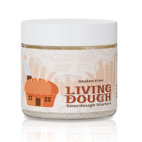 Image of Living Dough - Gluten Free Sourdough Starter Culture - Active & Live Organic Sourdough Starter Gluten Free for Baking - For Artisan Bread, Pizza Dough, Waffles & More