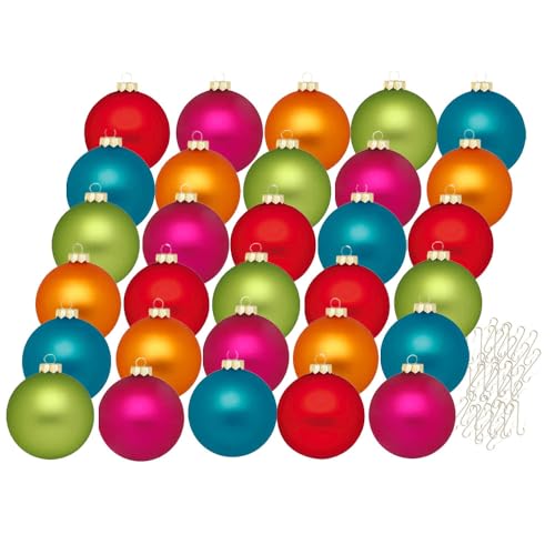 Inge Glas Weihnachtskugeln mit Haken | Schöne Christbaumkugeln aus...