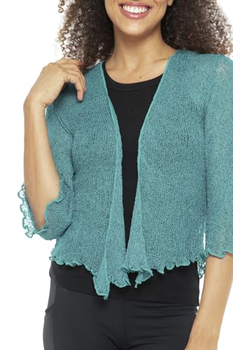 Image of Back From Bali Womens Sheer Shrug Cardigan Lightweight Knit