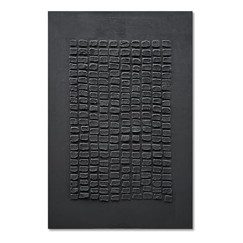 NANKAI Art Hand-painted 45x30 inches Black thick Texture Abstract art Oil painting Contemporary Minimalist style art living room office corridor wall decoration painting Cover