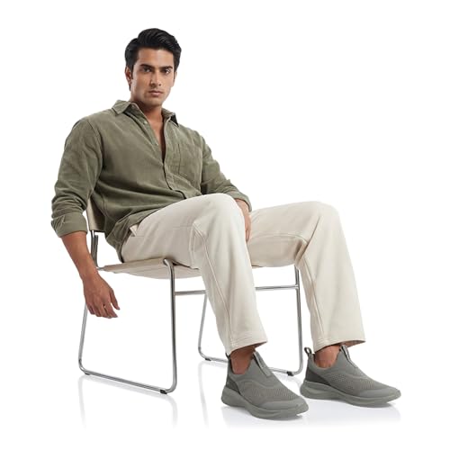 Image of Neeman's Mono Curve Men Slip On Shoes | Breathable Stretch Knit Casual Sneakers | Lightweight EVA Pebble Grip Sole | Foam Cushioned Footbed | Comfortable Everyday Walking Shoes