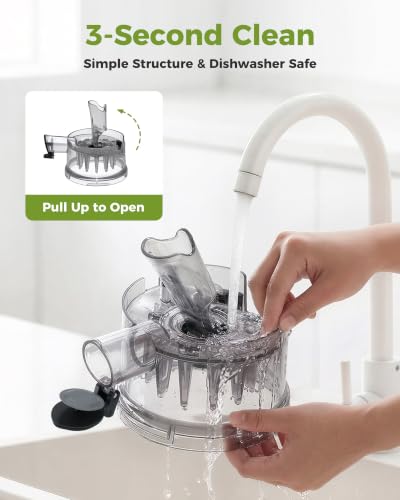 Image of TUUMIIST 3-in-1 Cold Press Juicer Machine, Smart Touch Masticating Juicers for Whole Fruit & Vegetable, 6.5 inch Wide Chute Slow Juicer for Nut Milk & Sorbet, High Yield, Easy Clean (Gun Grey)