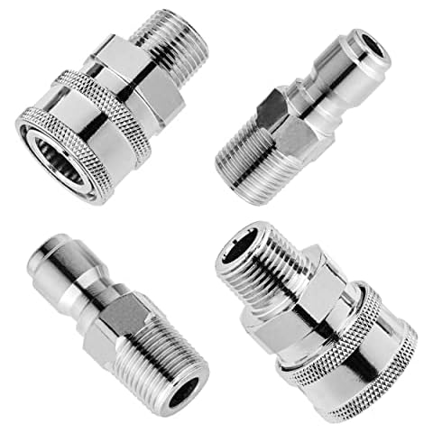 M MINGLE Hochdruckreiniger-Adapter-Set, 2 Sets 3/8 Zoll Schnellverbindungsarmaturen, männlicher Hochdruckreiniger, Schnelltrenner-Set Cover