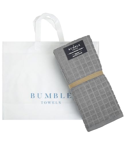Image of Bumble Kitchen Towels (6 Pack) | 16 inch x 28 inch | 100% Cotton Kitchen Towels | 385 GSM | Soft, Highly Absorbent & Durable Dish Towels for Kitchen | Gray