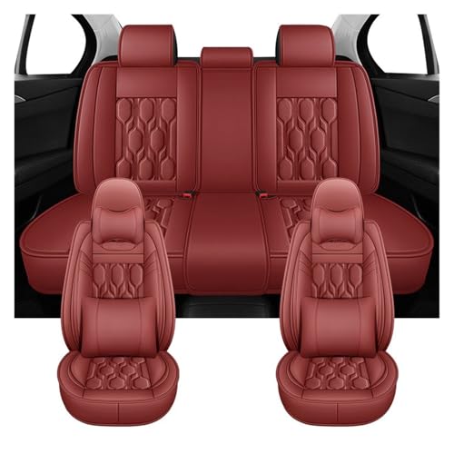 OEXRIG Fundas Asientos Coche para Jaguar XF para I-PCAE XE para F-Pace Fundas de Asiento Cuero PU Accesorios Interior Coche(Red)