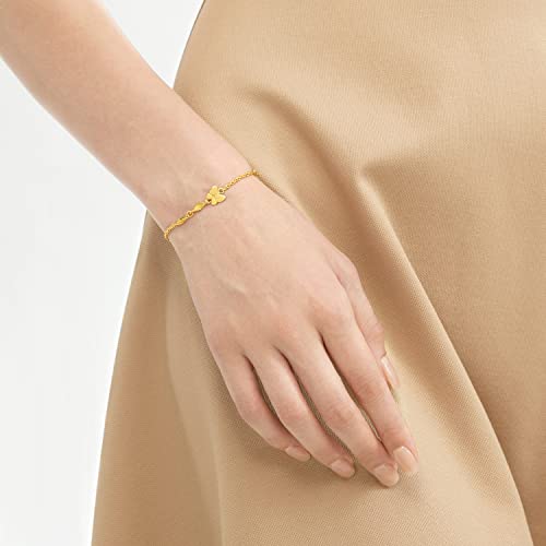 CHOW SANG SANG 999.9 24K Solid Gold Price-by-Weight 7.11g Gold Butterfly with Twirling chains Bracelet for Women 13954B | 6.6 Inches, (17 CM)2
